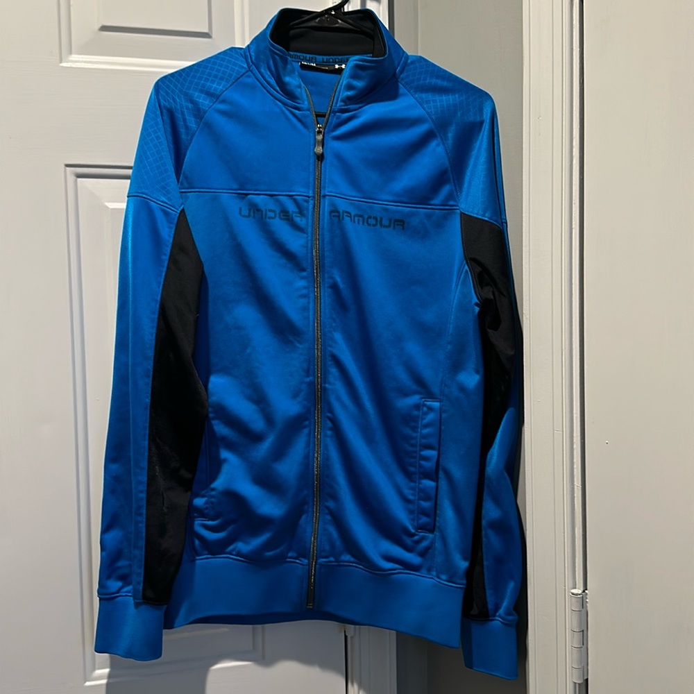 Under armour blue and black zip up jacket